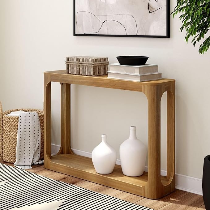 Plank+Beam Forma Console Table, 46 Inch, Solid Wood Sofa Table, Entryway Table for Hallway, Narro... | Amazon (US)