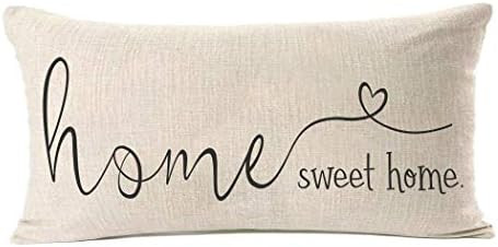 MFGNEH Home Sweet Home Quotes Farmhouse Pillow Covers 12x20 Inch,Home Decorative Throw Pillow Cas... | Amazon (US)