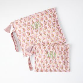 Block Print Flat Pouches, Set of 2 | Mark and Graham