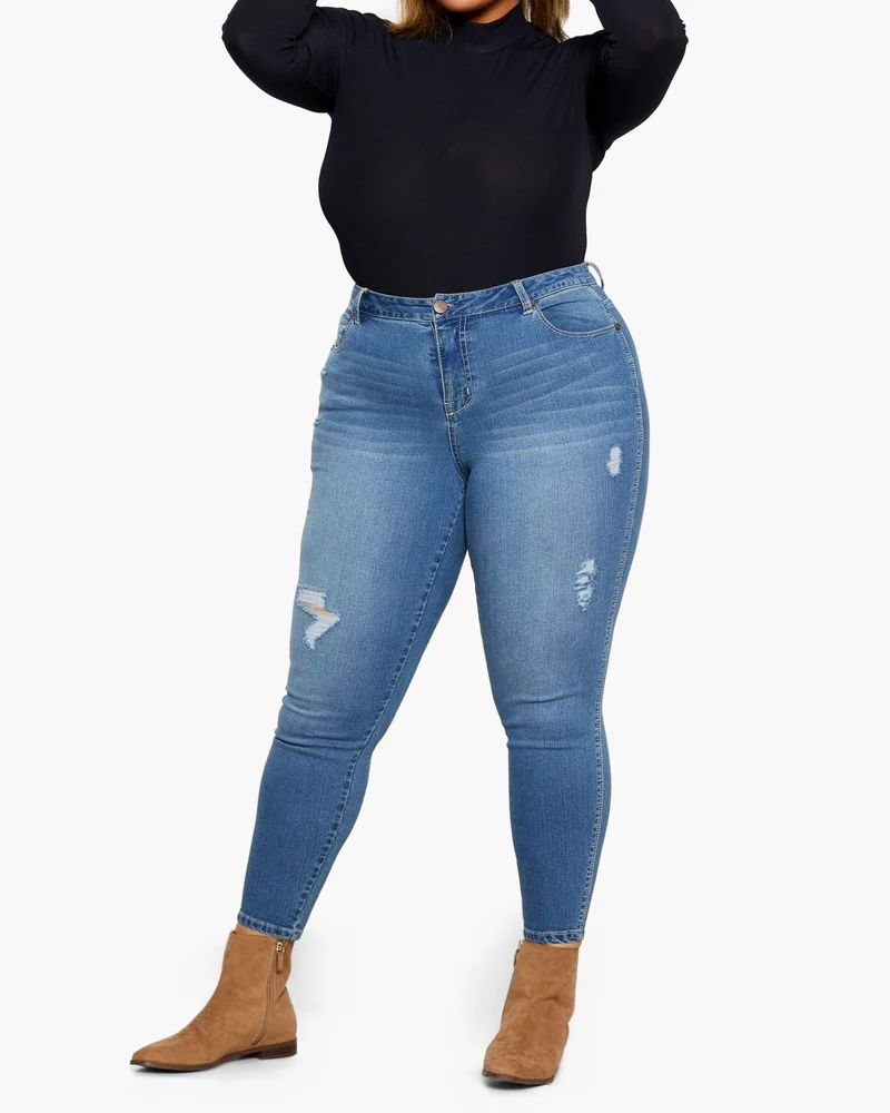 Valerie Plus Size Destructed Skinny Jean | Dia&Co | Dia&Co