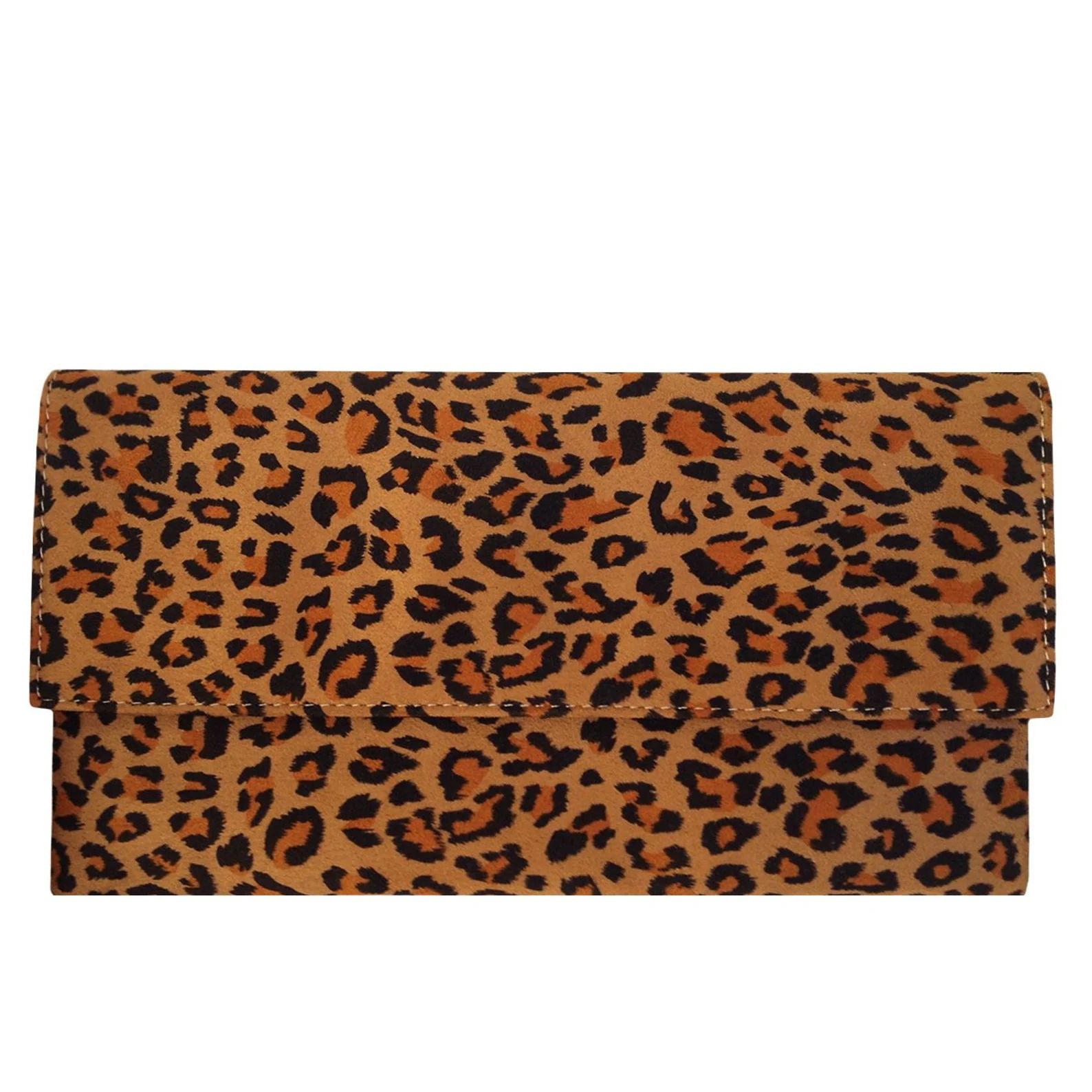 Faux Suede Leopard Print Clutch | Etsy | Etsy (US)