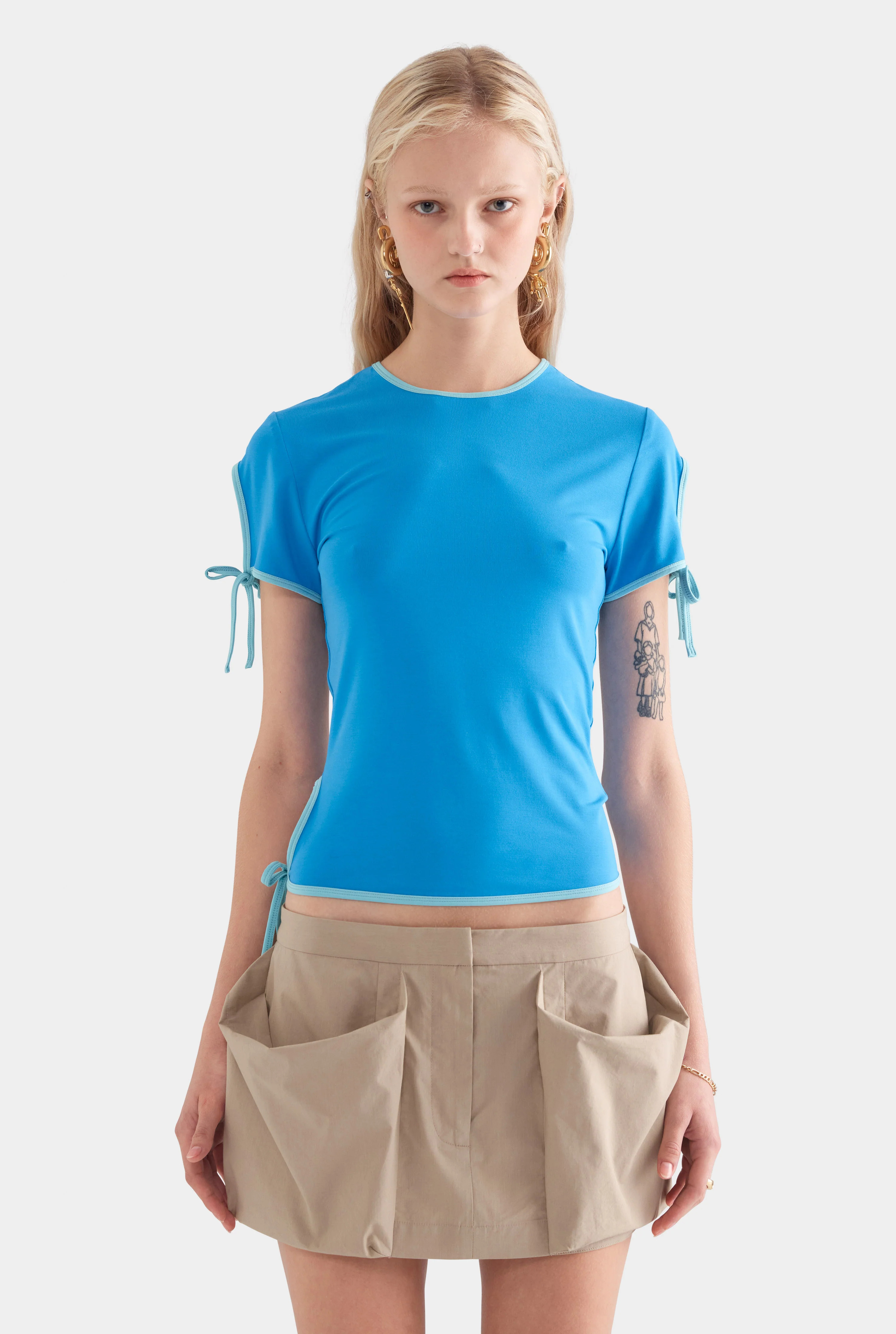 Womens Contrast Jersey Tee in Bright Blue/Aqua Blue | Venroy | Venroy AU