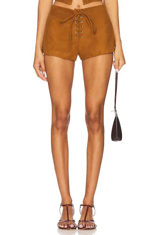 Lovers and Friends Noella Faux Suede Short in Camel from Revolve.com | Revolve Clothing (Global)