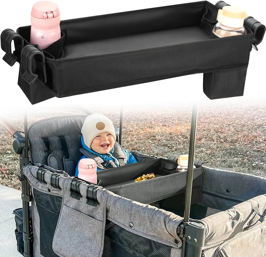 Upgraded Stroller Snack Tray for Wonderfold Wagon W4 Series - Kids Toy Placement - Faux Leather S... | Amazon (US)