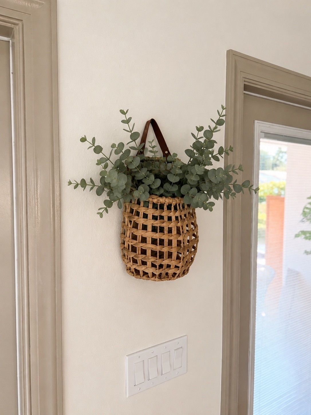 Was looking for something for this small space between my doors and found this cute hanging basket from Walmart! Added some eucalyptus and I’m obsessed! 😍 

#WalmartFinds #LTKHome #HomeDecor #WalmartHome #NeutralHome