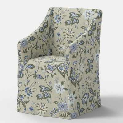 Sloped Arm Slipcovered Dining Chair Adelaide Floral Moss - Threshold™ | Target