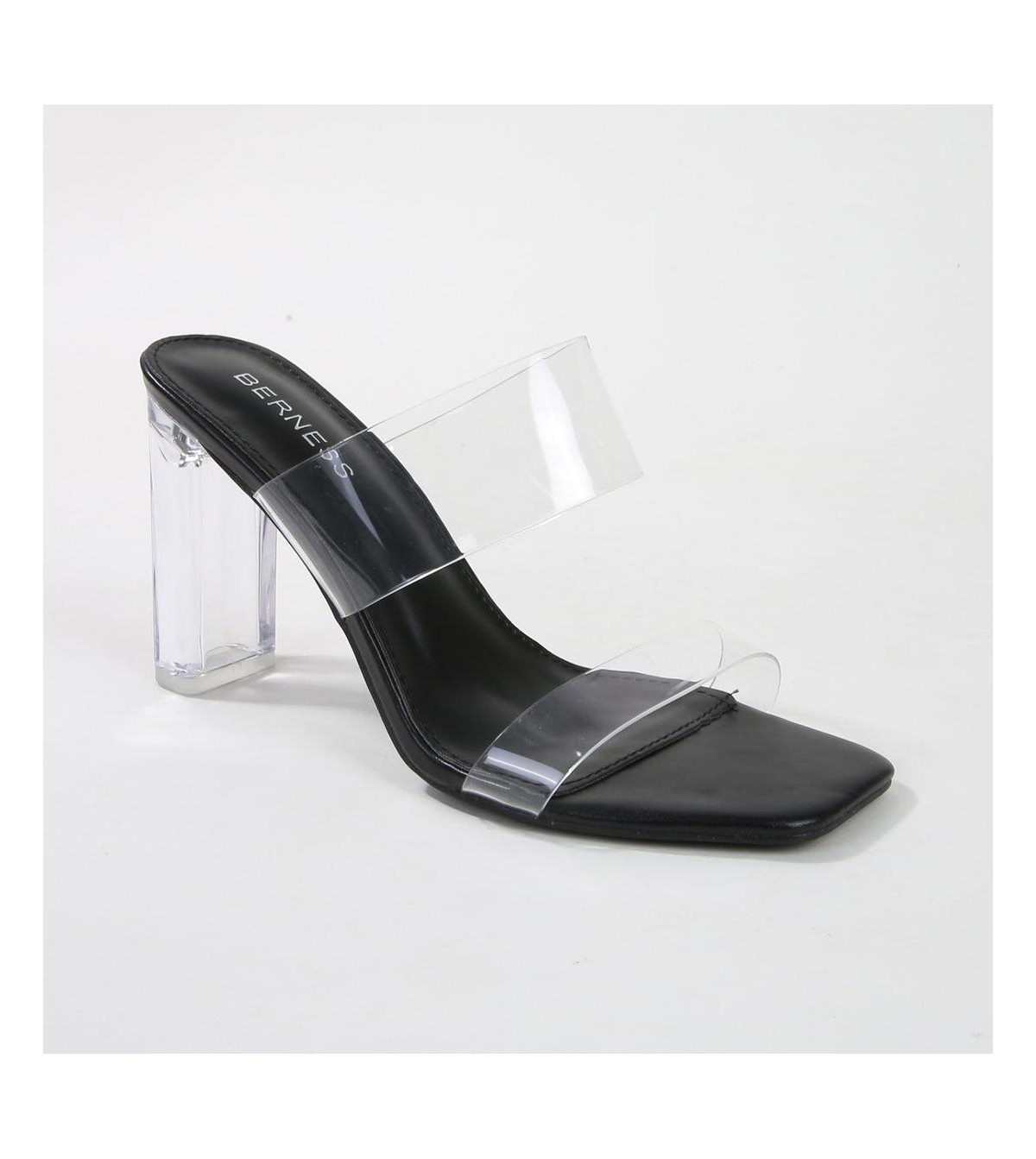 Berness Emmi Clear Strappy Mule - Black | Macy's
