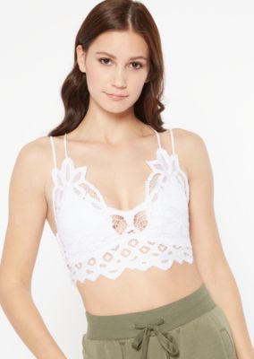 Dark Yellow Crochet Crisscross Strap Bralette | rue21