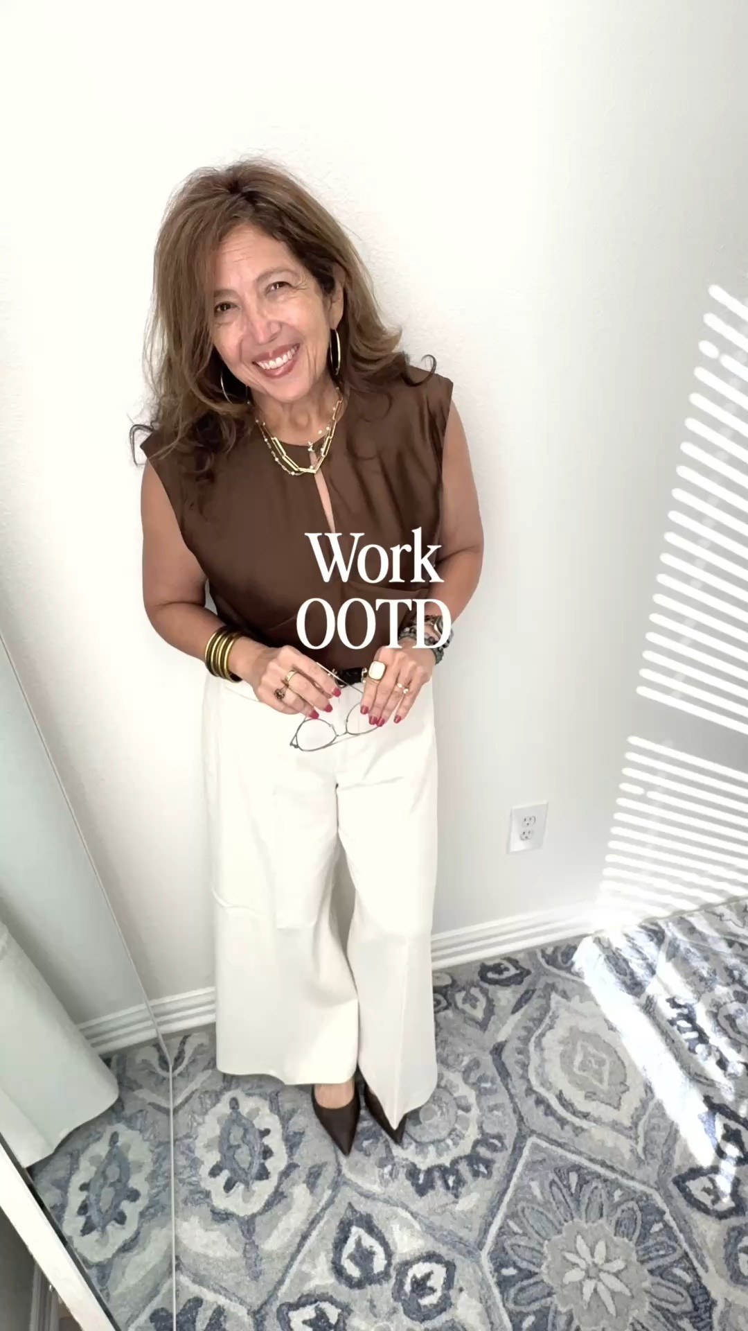 This is my version of high low outfit, mixing pieces from different brands and different price points. Wearing my new pants from Spanx, which I love! And pairing them with a vintage Veronica Beard blouse, my everyday heels from M Gemi. They are super comfortable and run true to size.  finishing it off with a belt from Madewell. ￼

#LTKootd #LTKgrwm #LTKWorkwear