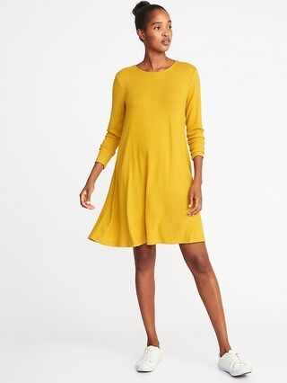 Old Navy Womens Plush-Knit Swing Dress For Women Golden Opportunity Size XS | Old Navy US