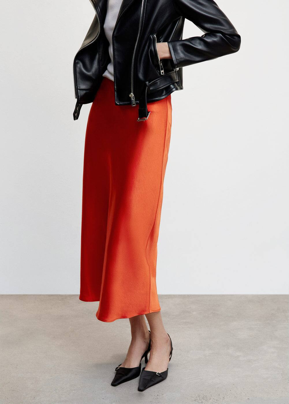 Midi satin skirt -  Women | Mango United Kingdom | MANGO (UK)
