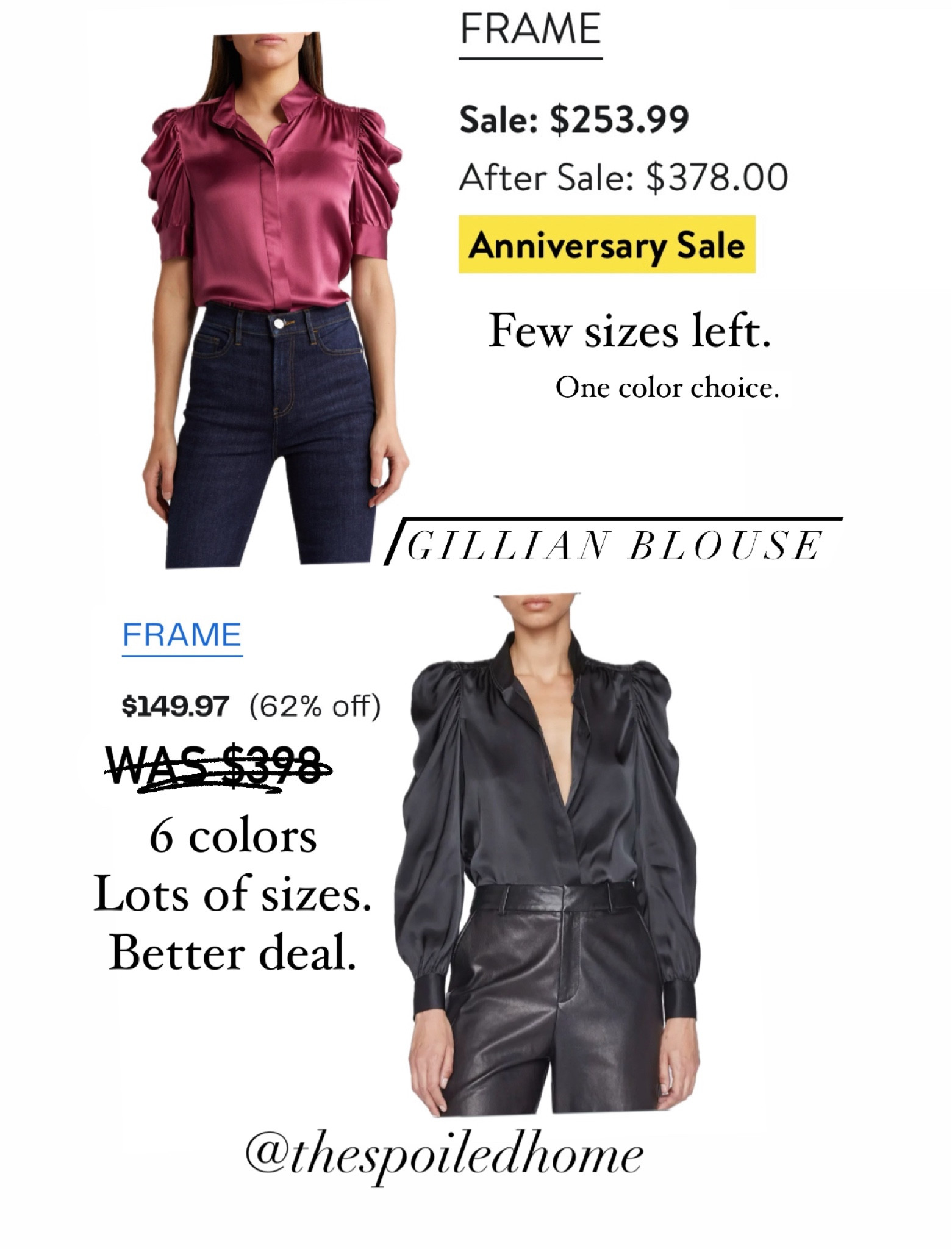 The Frame Gillian Blouse but a better deal 

#LTKOver40 #LTKSaleAlert #LTKxNSale
