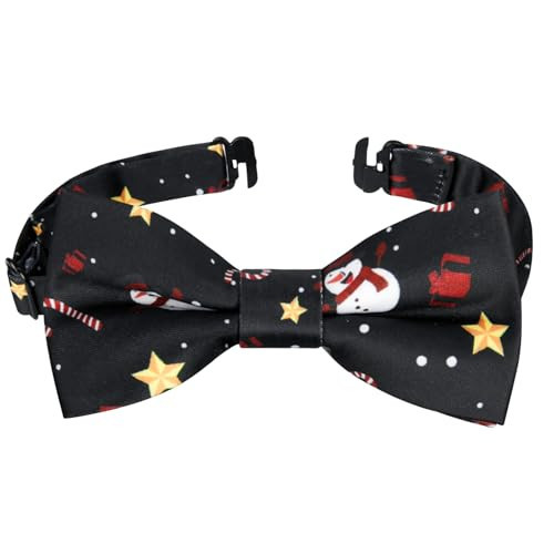 HISDERN Christmas Bow Ties for Boys Xmas Festival Toddler Kids Bow Tie Holiday Party Snowman Black Pre Tied Adjustable Clip On Baby Bowties | Amazon (US)