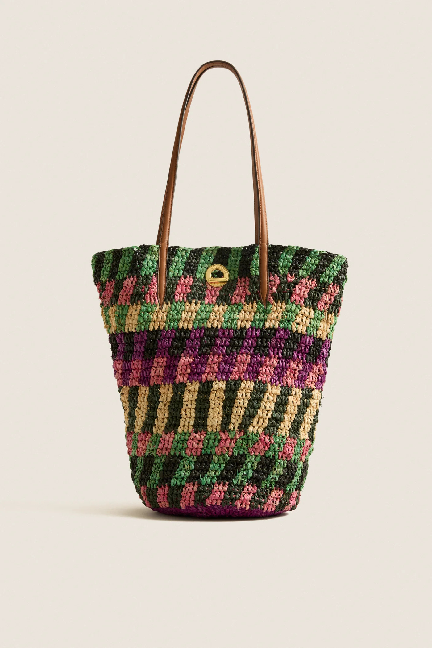 Berry Multi Striped Raffia Veronica Beard Tote | Tuckernuck (US)
