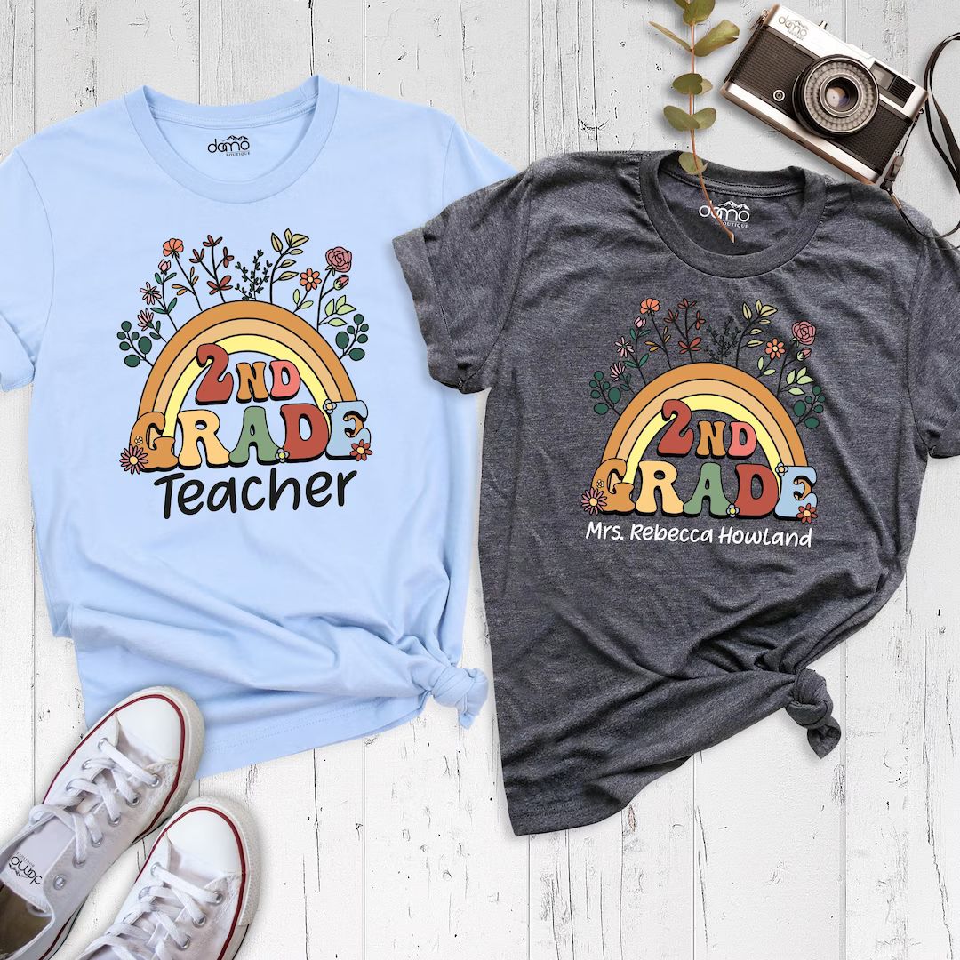 Second Grade Teacher Shirt 2nd Grade Teacher Shirt Second - Etsy Canada | Etsy (CAD)
