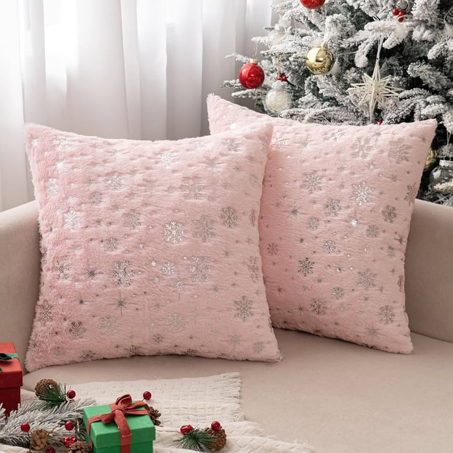 MIULEE Set of 2 Christmas Decorative Throw Pillow Covers Soft Faux Fur Pillow Cases Covers with S... | Amazon (US)