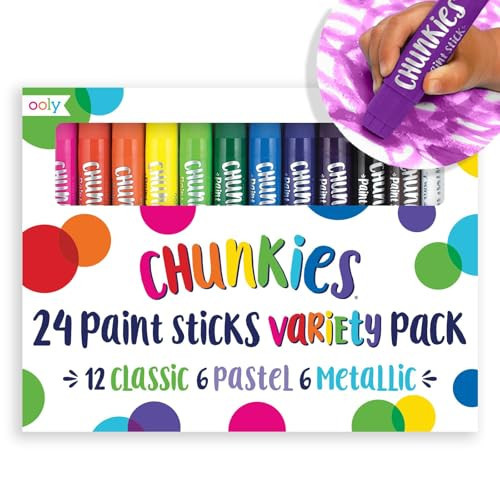 Ooly Chunkies 24 Paint Sticks For Kids, Tempera Paint Sticks Variety Set, Includes Classic, Pastel & Metallic No Mess Quick Drying Colors | Amazon (US)