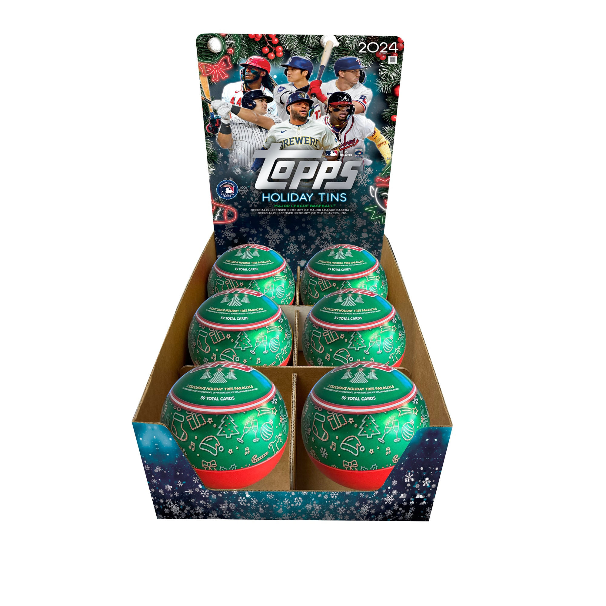 2024 Topps Holiday Baseball Factory Sealed 6 Tin Case | Fanatics