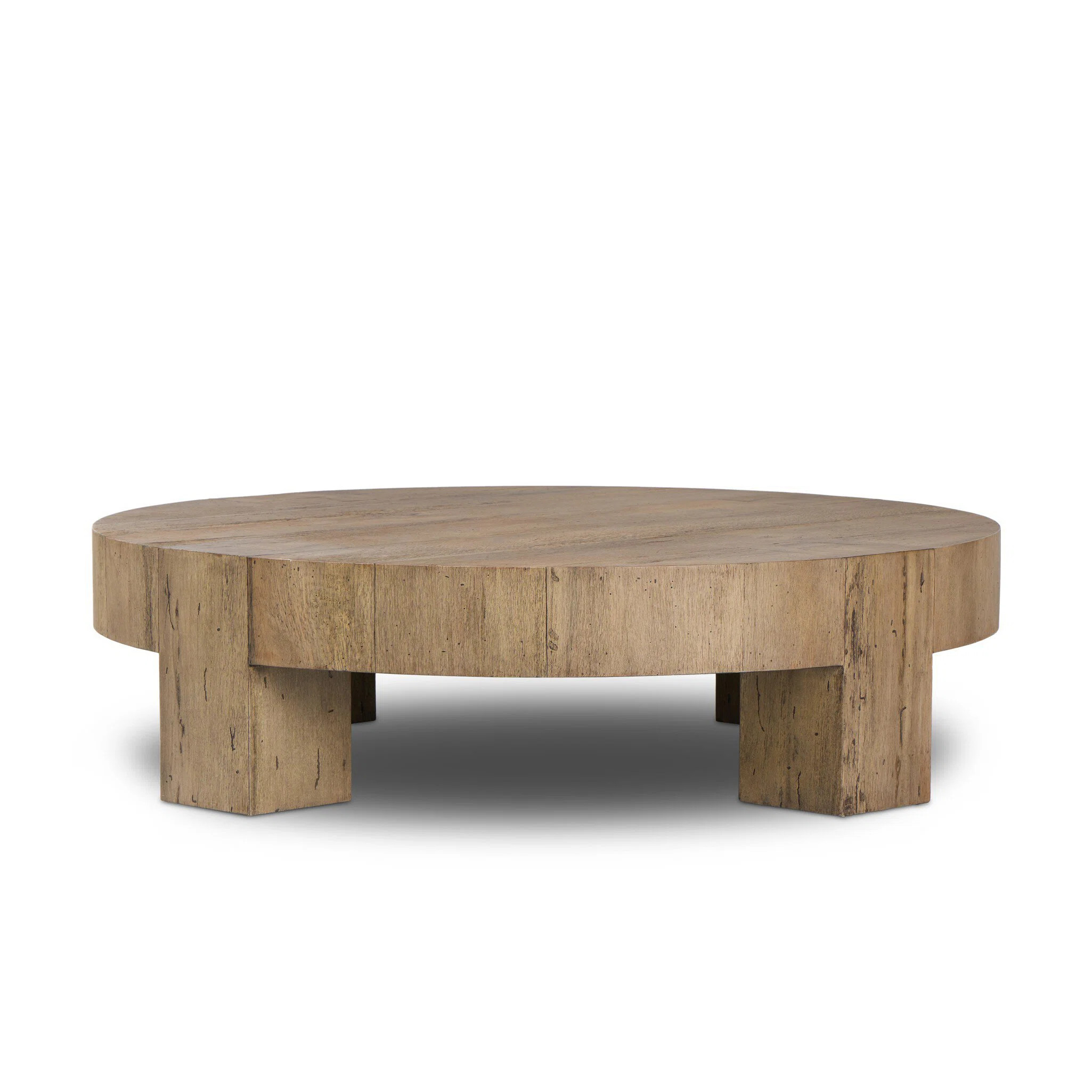 Abaso Round Coffee Table-Rustic Wormwood Oak | Wayfair North America