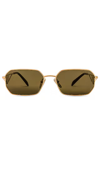Rectangular Sunglasses in Satin Gold | Revolve Clothing (Global)