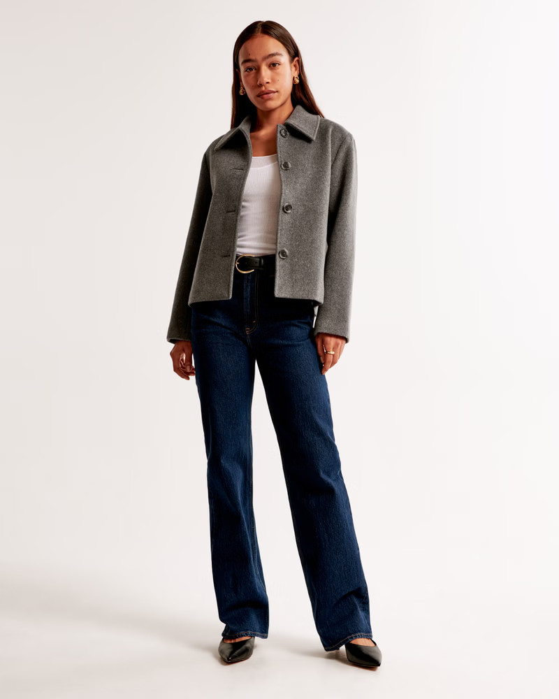 Short Wool-Blend Coat | Abercrombie & Fitch (UK)
