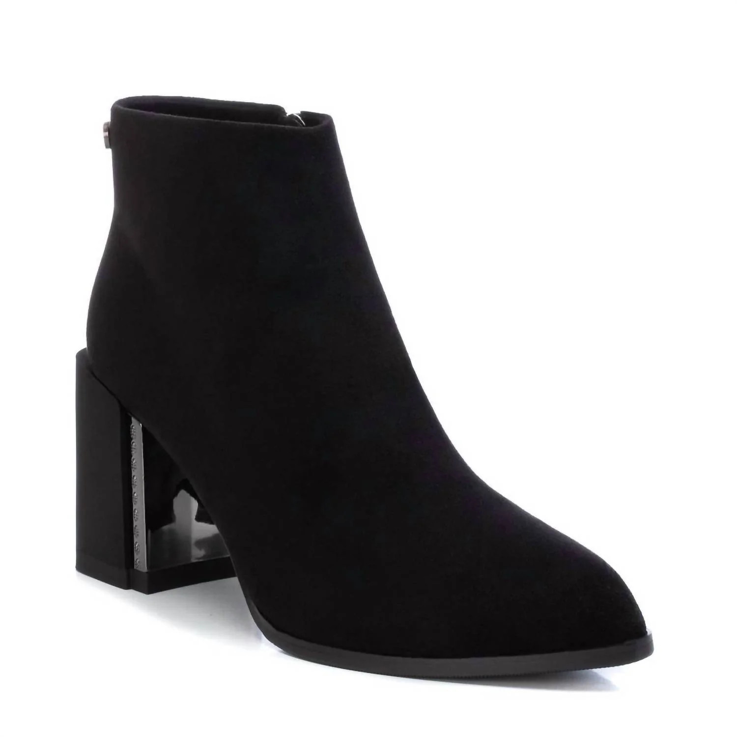 Women's Suede Dress Booties In Black | Shop Simon