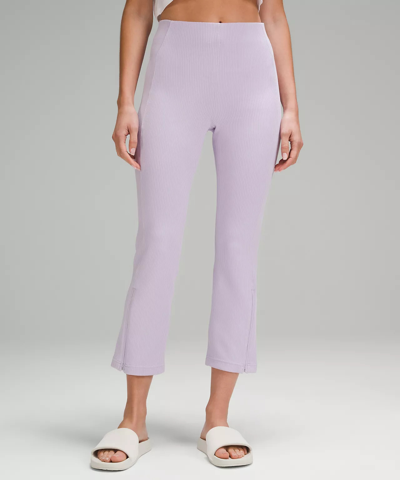 Ribbed Softstreme Zip-Leg High-Rise Cropped Pant 25" | Lululemon (US)