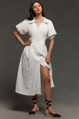 English Factory Puff-Sleeve Shirt Dress | Anthropologie (US)