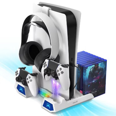 Fosmon For PS5 Cooling Station with PS5 Controller Charger Station For PS5 Pro Slim, PS5 Stand, P... | Target