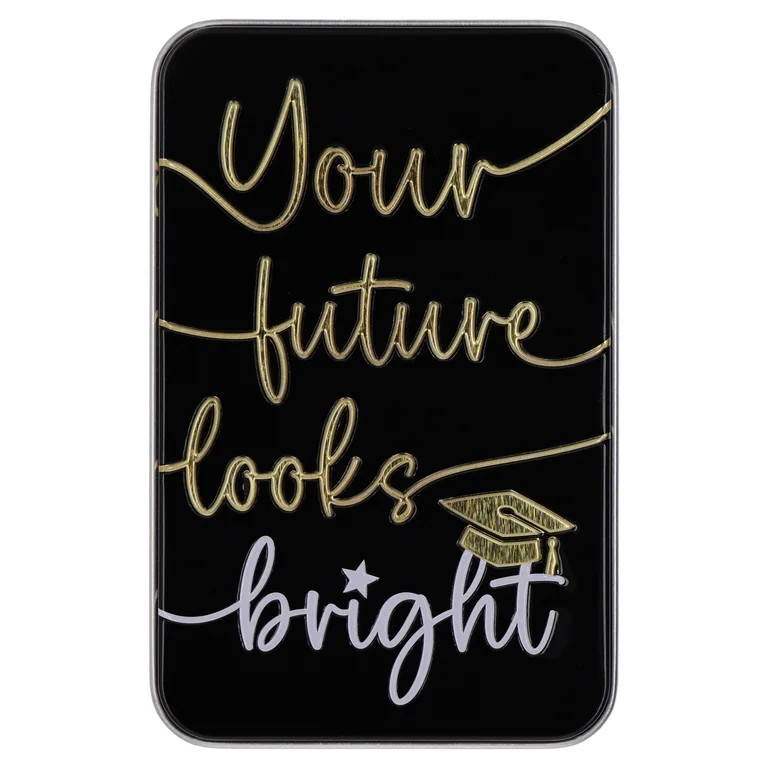 Your Future Looks Bright Tin Gift Card Holder, Black and Gold, Graduation by Way To Celebrate | Walmart (US)