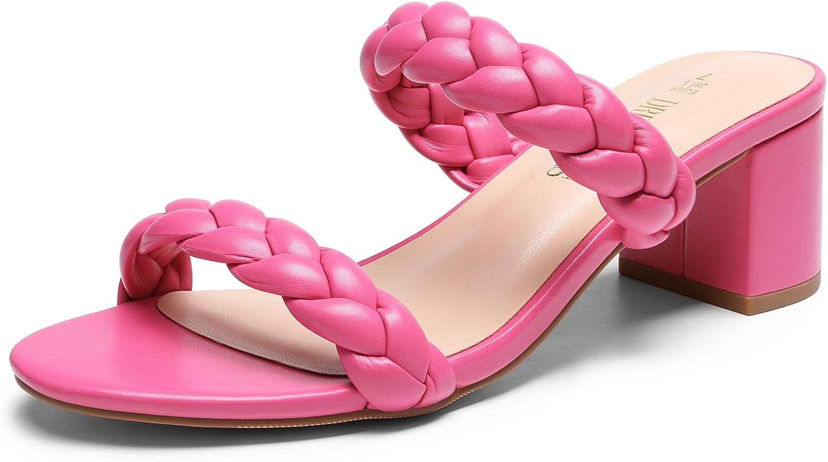 DREAM PAIRS Women's Two Braided Strap Low Heels for Women Open Toe Block Chunky Heels Sandals Hol... | Amazon (US)
