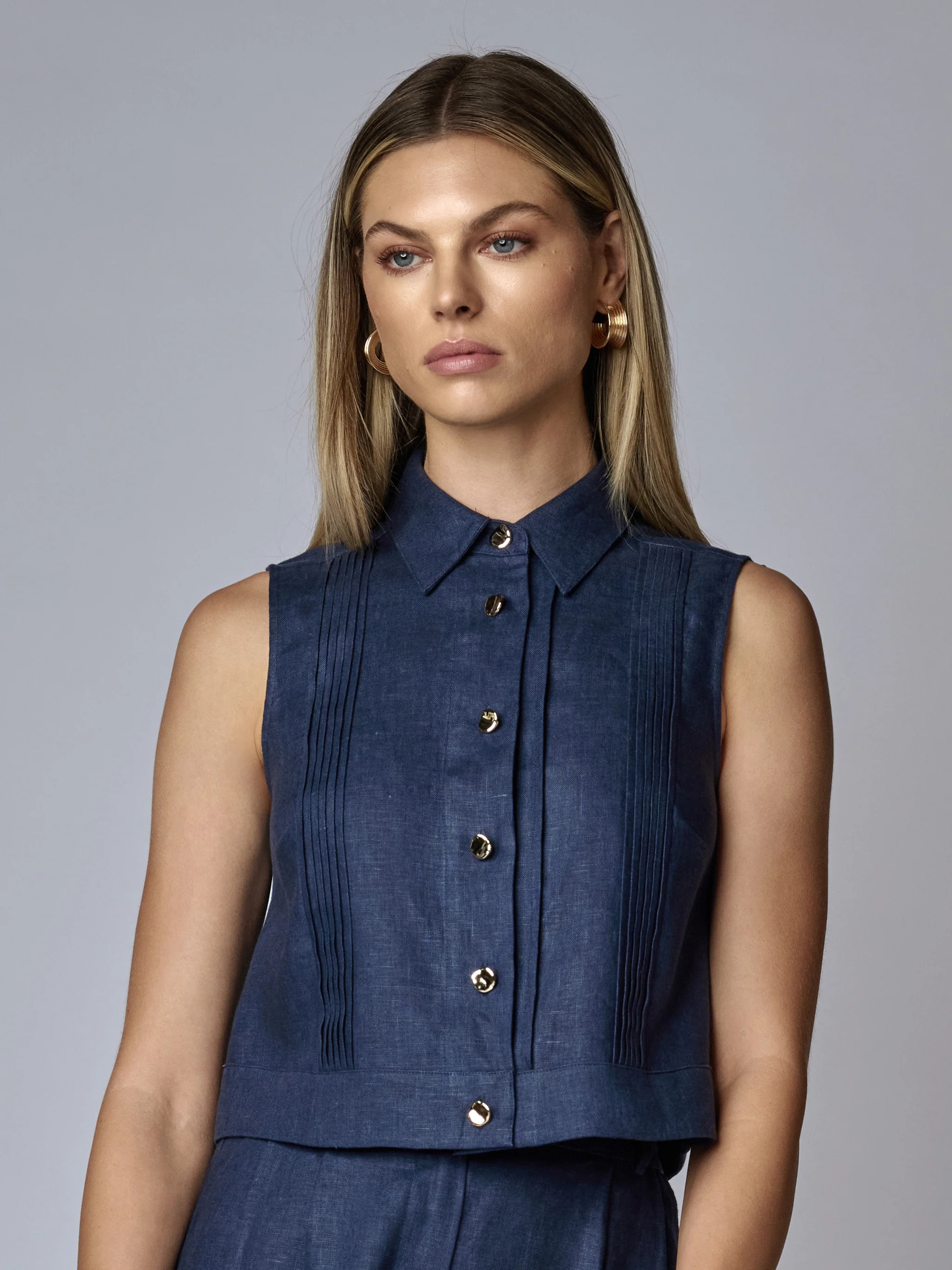 VERA TOP Indigo / S | Hevron