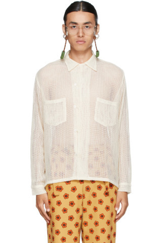 Off-White Cotton Net Shirt | SSENSE