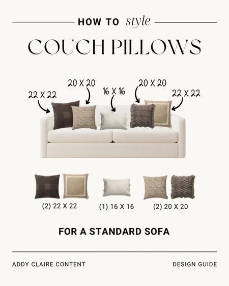 How to style couch pillows: size guide for a standard sofa
Pillow size guide/ couch pillow size/ sofa pillow combos/ Affordable pillow combos/ pillow covers/ throw pillows/ neutral decor ideas/ pillow sets/ couch pillow combos/ lumbar pillow/ beige couch pillow ideas/ neutral throw pillows/ throw pillow combinations/ Neutral living room/ modern pillow combinations

#LTKSeasonal #LTKstyletip #LTKhome