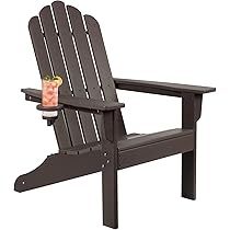 DAILYLIFE Adirondack Chair, HDPE All-Weather Resistant Outdoor Chair with Cup Holder for Patio, P... | Amazon (US)