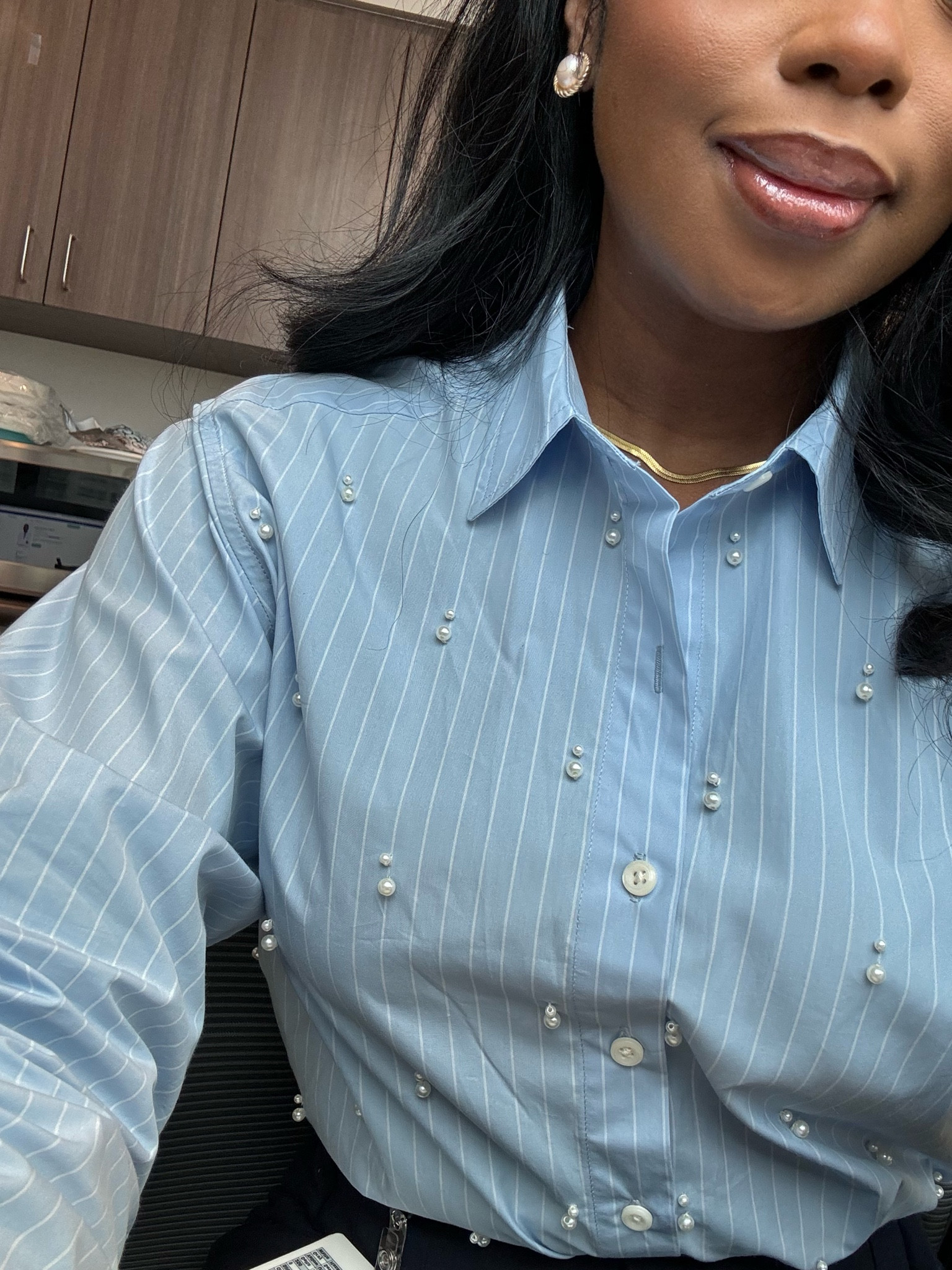 The cutest office shirt 😍 I love finding office wear with a twist. Also had to get the white shirt ! Wearing a small. 

#LTKStyleTip #LTKWorkwear #LTKFindsUnder50