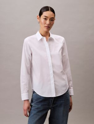 Cotton Poplin Stretch Relaxed Button-Down Shirt | Calvin Klein | Calvin Klein (US)