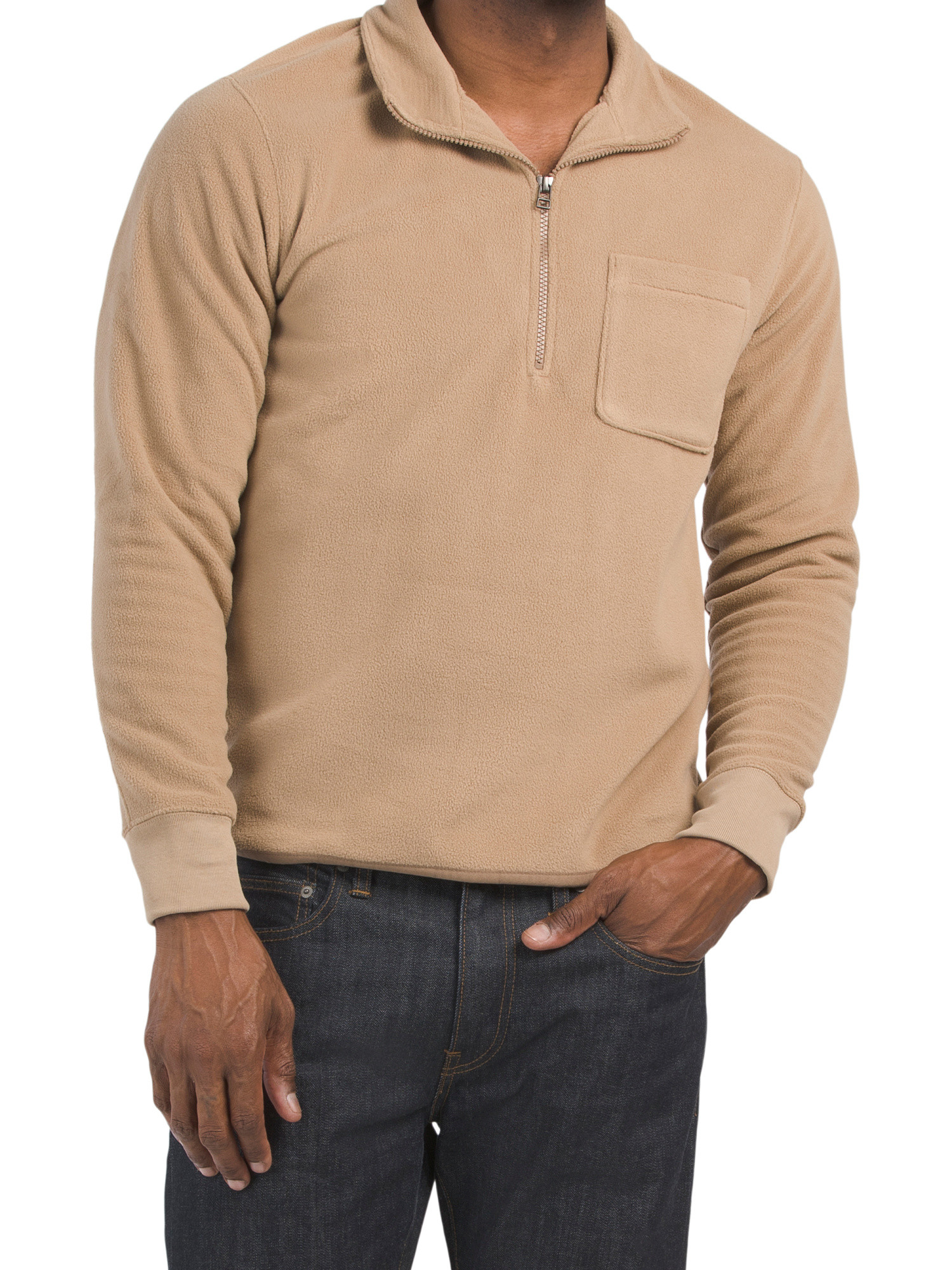 Mock Neck Fleece Pullover Sweater | TJ Maxx