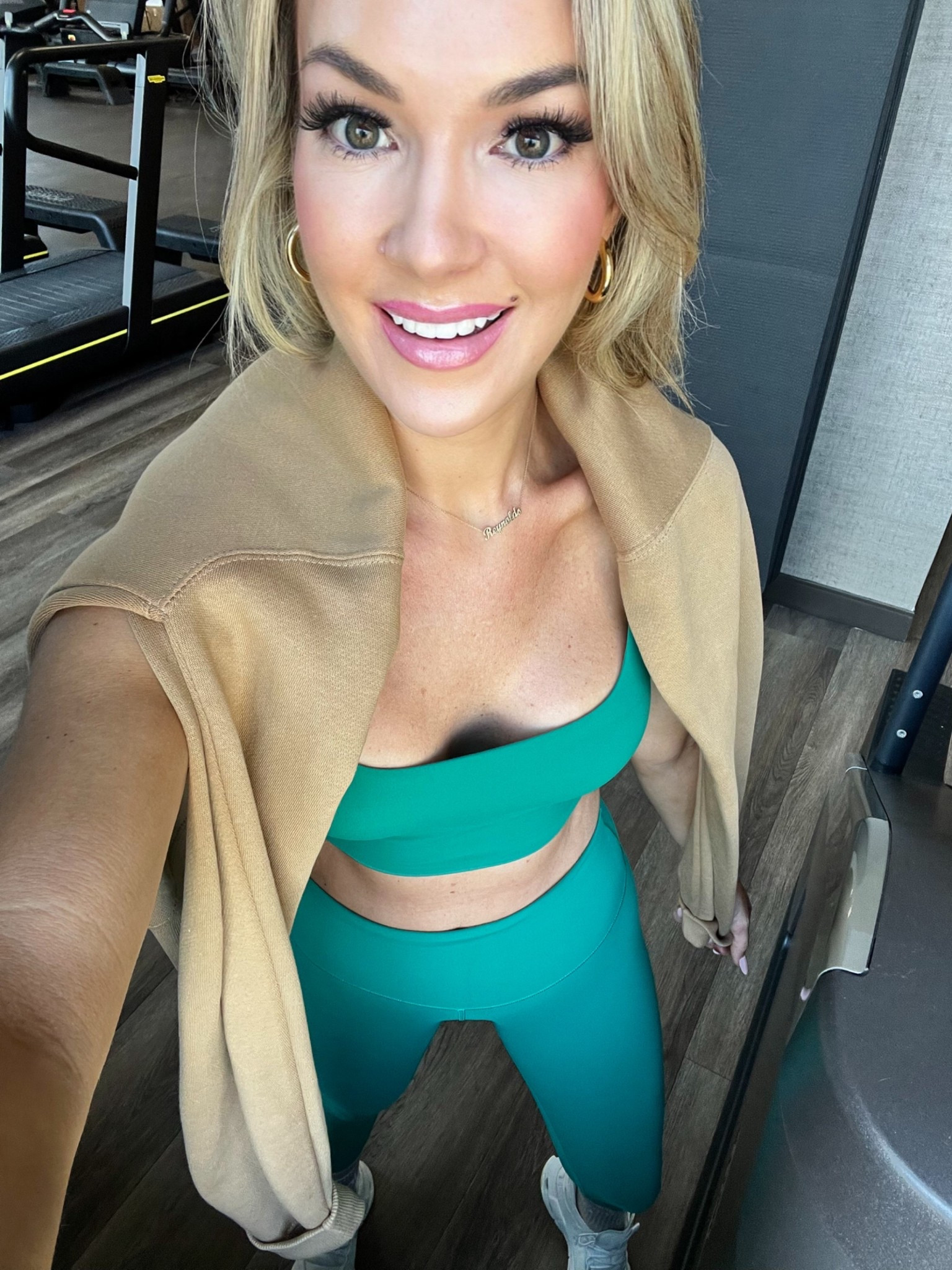 Wednesday’s work out set. I’m loving this green color. Wearing size small in the top and leggings. Wearing size 6 in the ON cloud nova sneaker. Also this revolve sweater is on major sale. I sized up to a medium for an oversized fit.  

#LeisureWear  #Athleisurewear #fitness #fitnessattire #gym #workoutwear

#LTKActive #LTKSaleAlert #LTKOver40