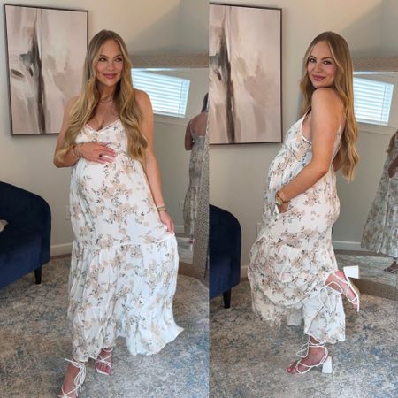 Bump friendly
Pregnant 
Maternity
Dress
Summer
Fashion 
Maternity photoshoot 
Floral 
Cream
Feminine 
Vacation
Shower
Graduation 
Lace 
Dainty 
White lace up heels 

#LTKStyleTip #LTKBump #LTKFindsUnder100