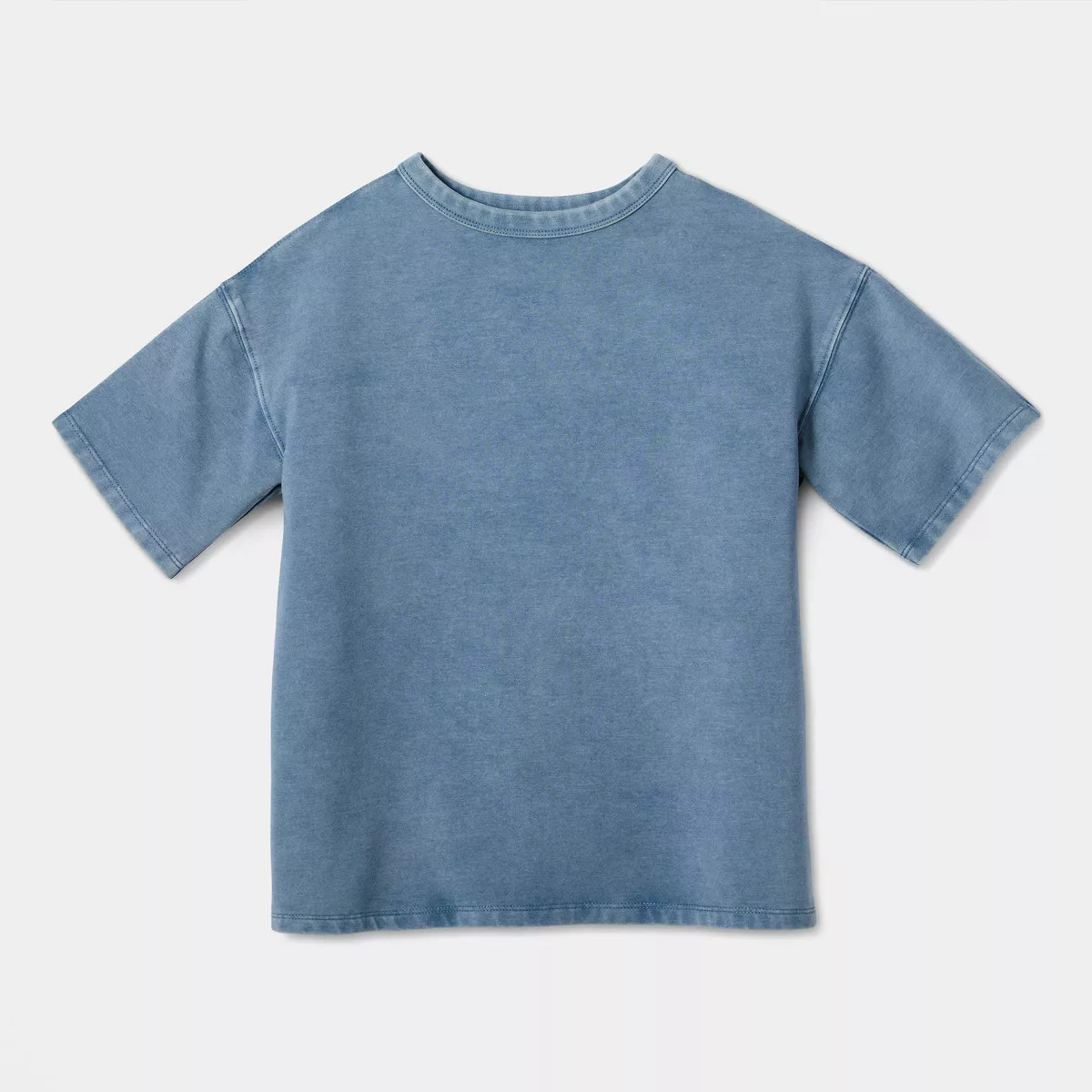 Boys' Short Sleeve Oversized Heavyweight Washed T-Shirt - Cat & Jack\u2122 Blue XS | Target