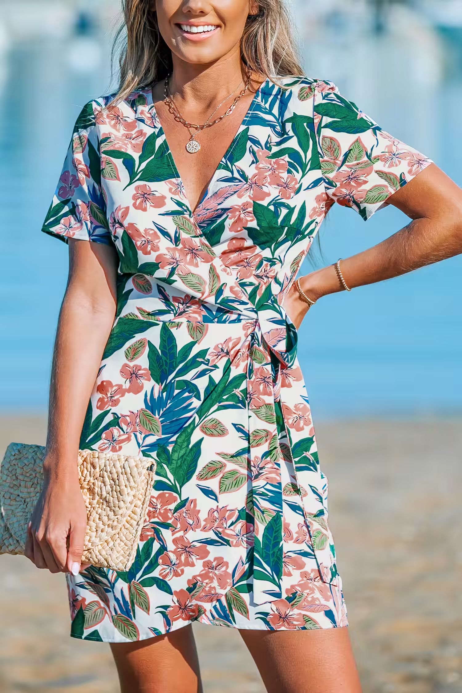 Floral Wrap Mini Dress | Cupshe US