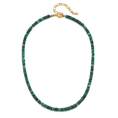 Malachite Heishi Beaded Necklace | Sequin