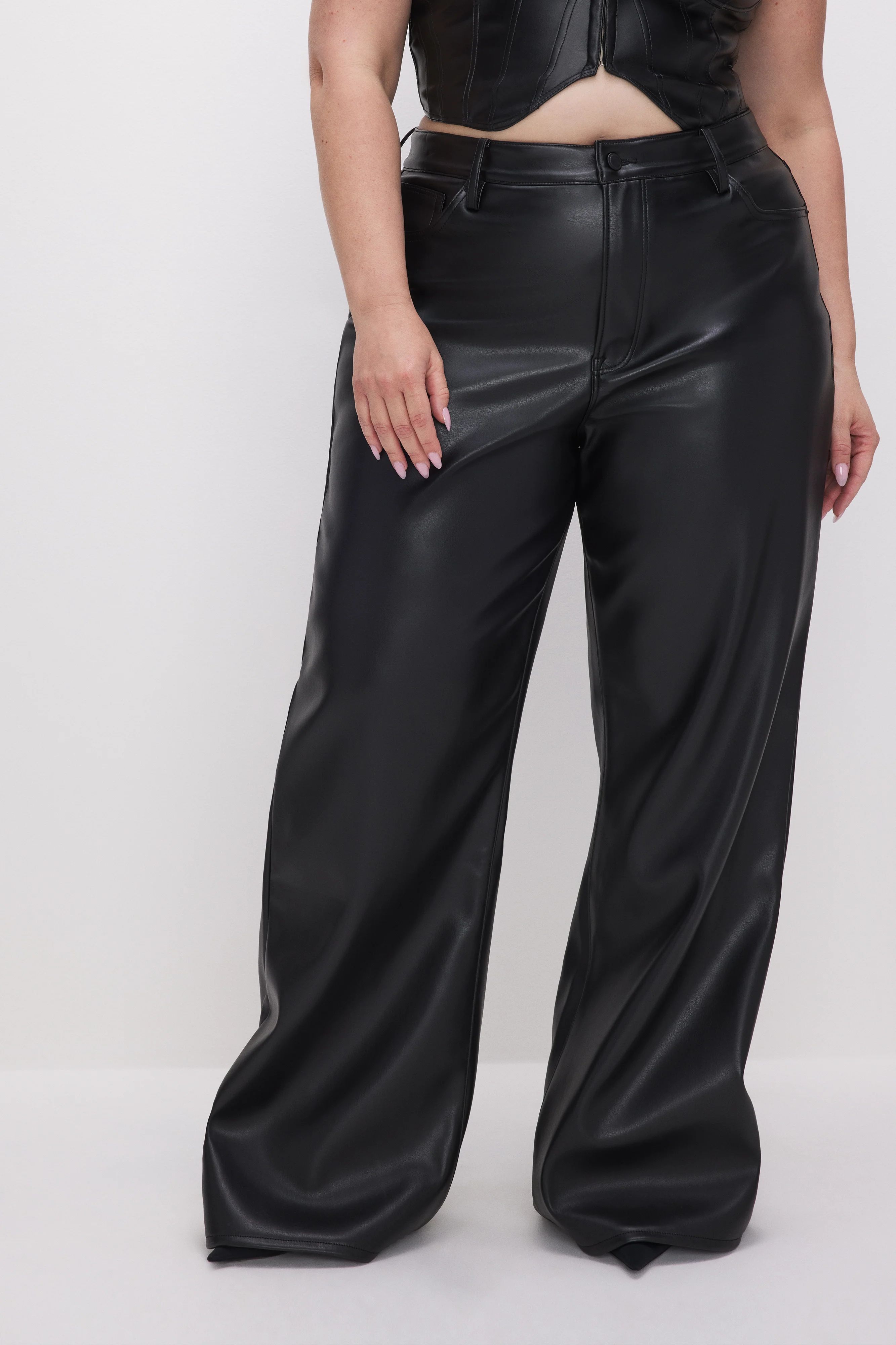 GOOD EASE FAUX LEATHER PANTS | Good American