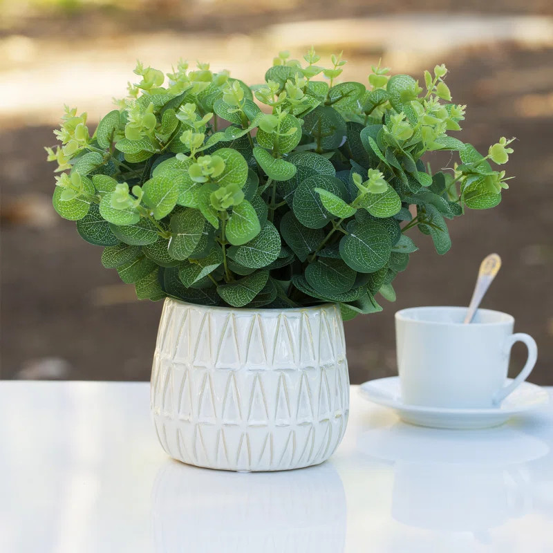10'' Faux Eucalyptus Plant in Ceramic Pot | Wayfair North America