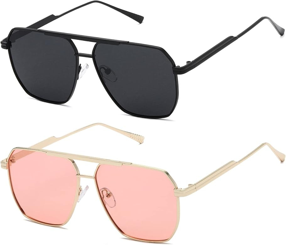 kimorn Polarized Sunglasses Womens Men Retro Oversized Square Vintage Fashion Shades Classic Larg... | Amazon (US)