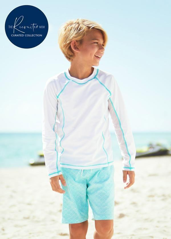 TRM x CL Boys White Long Sleeve Rashguard | Cabana Life