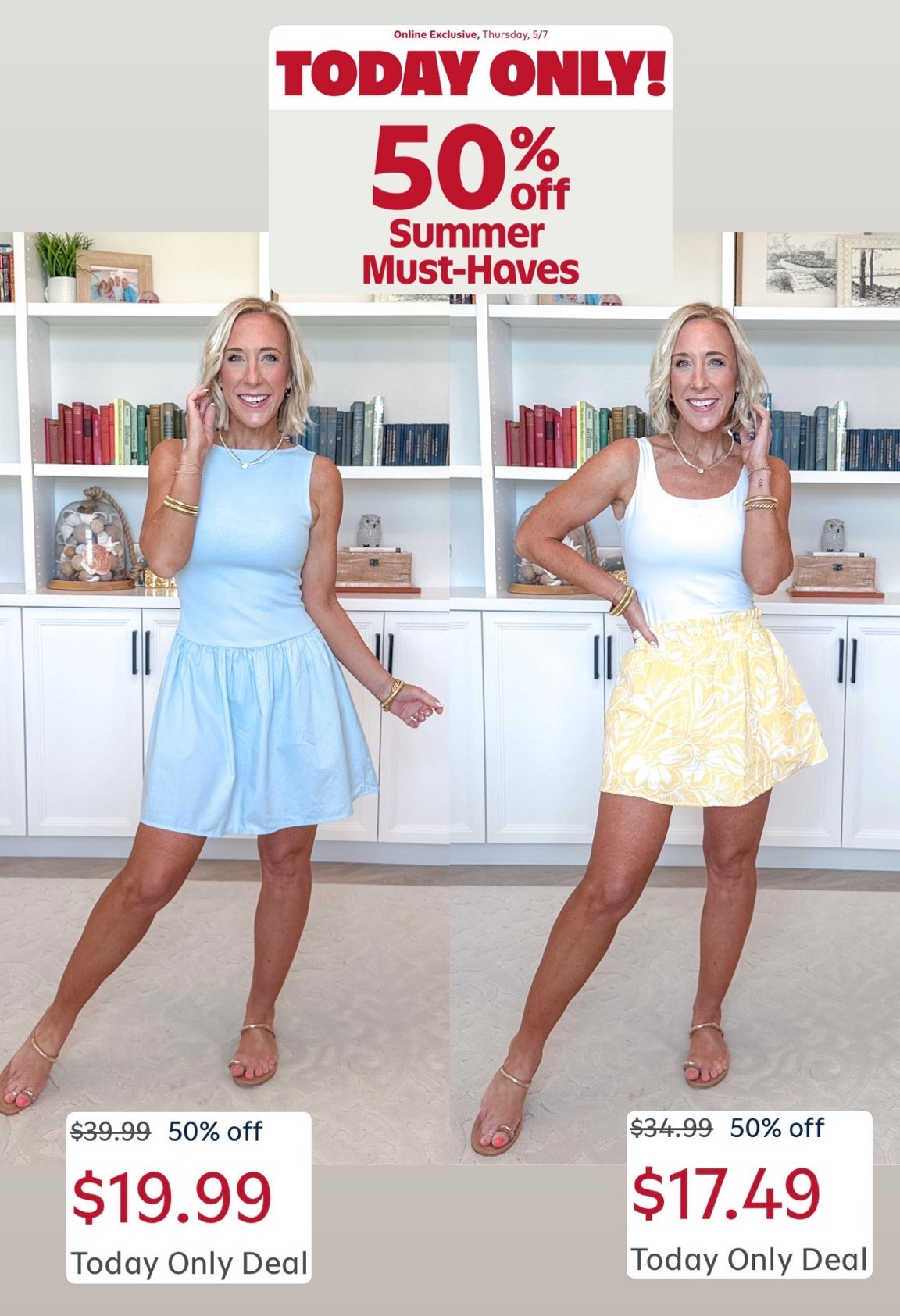 Old Navy summer must-haves 50% off today only!
• wearing a XS in the dress, skirt, and tank.

#LTKSeasonal #LTKOver40 #LTKSaleAlert