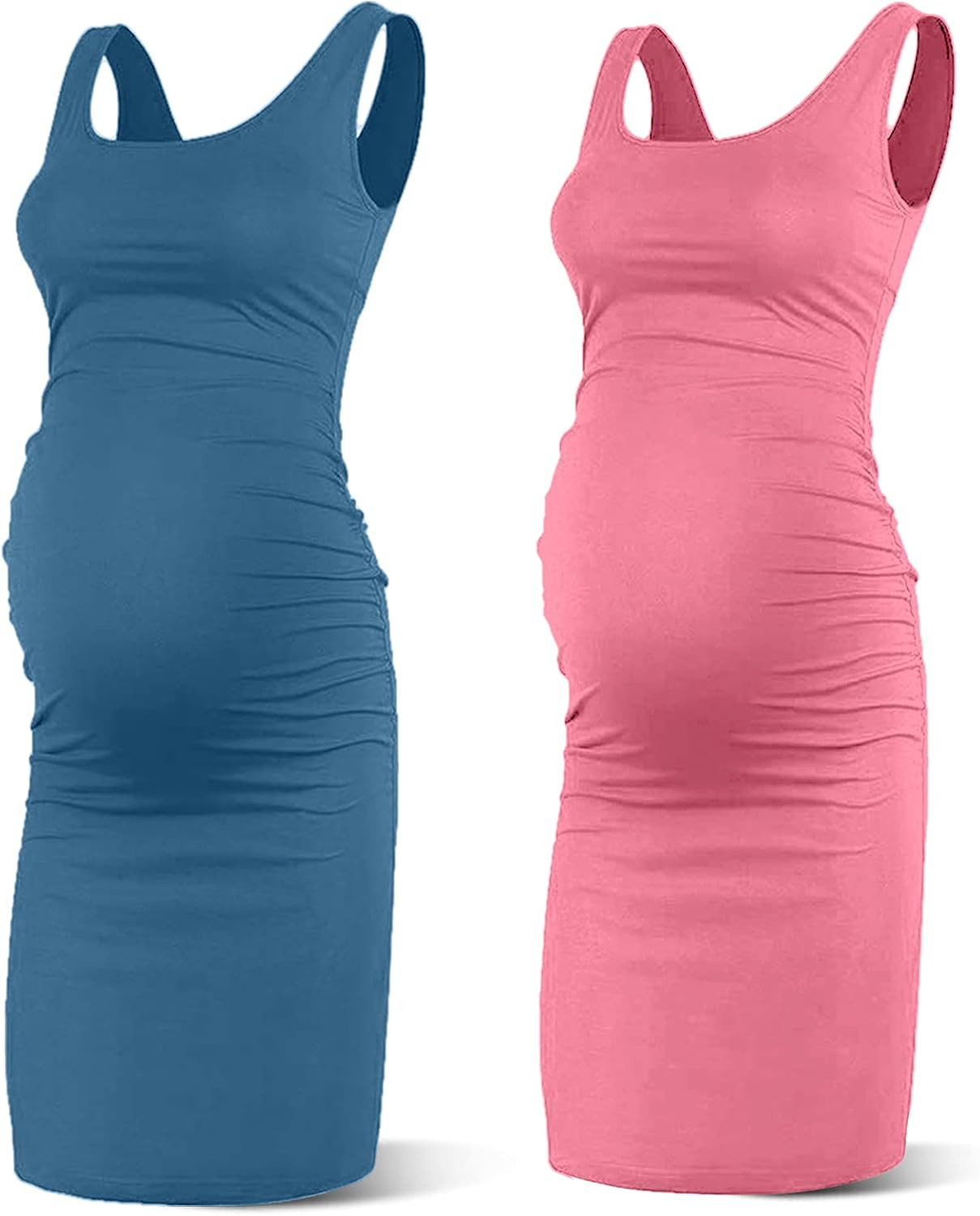 Rnxrbb Women Summer Sleeveless Maternity Dress Pregnancy Tank Scoop Neck Mama Clothes Casual Body... | Amazon (US)