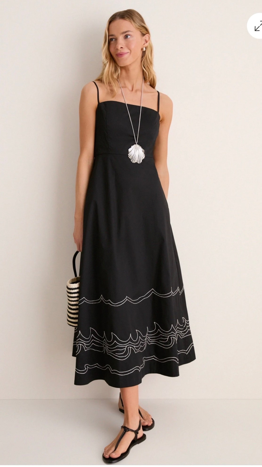 TUCKERNUCK
Black Embroidered Cotton Rhea Maxi Dress

This black linen maxi dress features a flattering square neckline, adjustable spaghetti straps, and a flowing silhouette

#LTKSeasonal #LTKTravel #LTKWorkwear